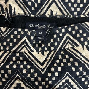 J.Crew Factory Black and Beige Geometric Skirt Sz 14